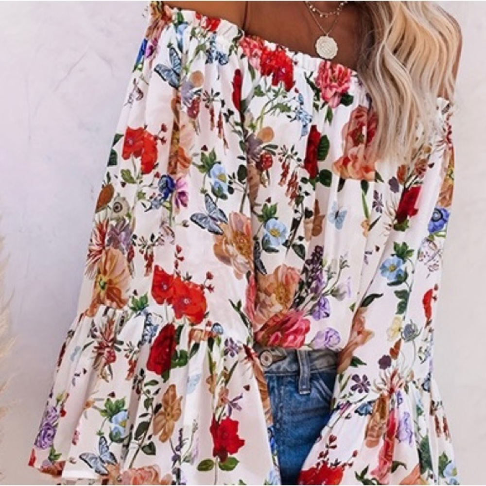 Floral Off The Shoulder Blouse